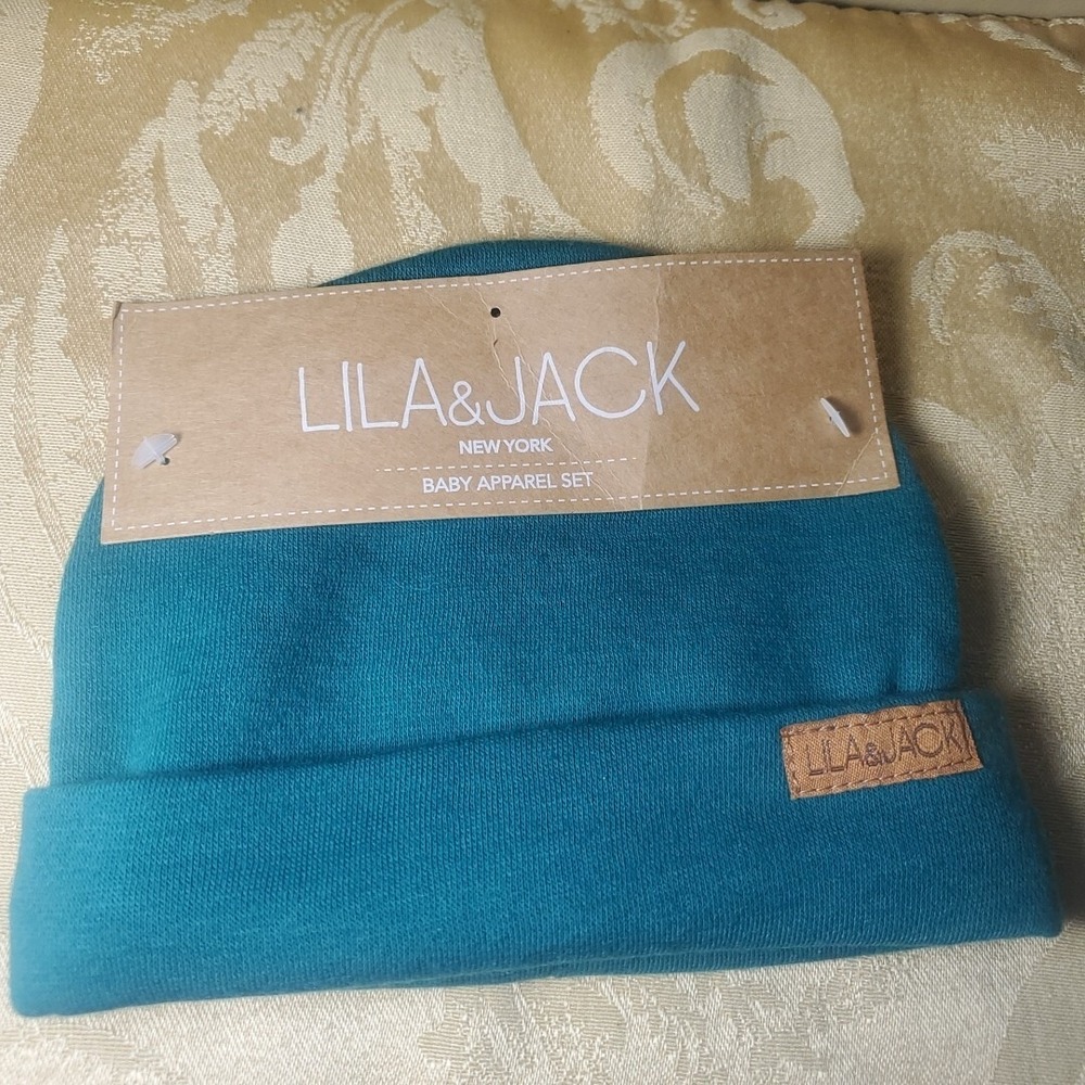 Lila & Jack OS Beanie Baby Teal Blue Cuffed Knit Hat Soft Cozy Winter